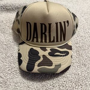 DARLIN' Camo Trucker Hat - Beige